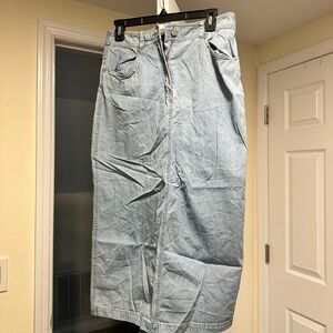 Soft Denim Style Maxi Skirt